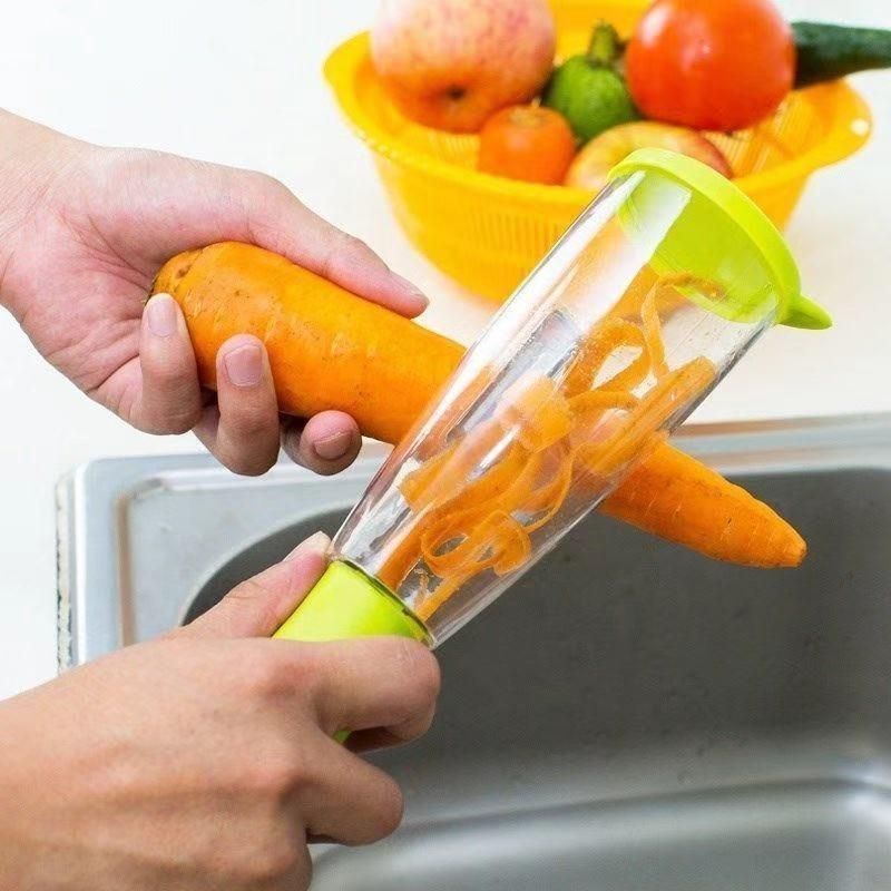 Peeler-Multifunction Kitchen Vegetable ,Fruit No Mess Peeler With Storage Container