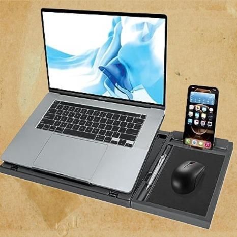 Adjustable - Flexible Laptop Stand with Detachable Mouse Pad and Phone Stand