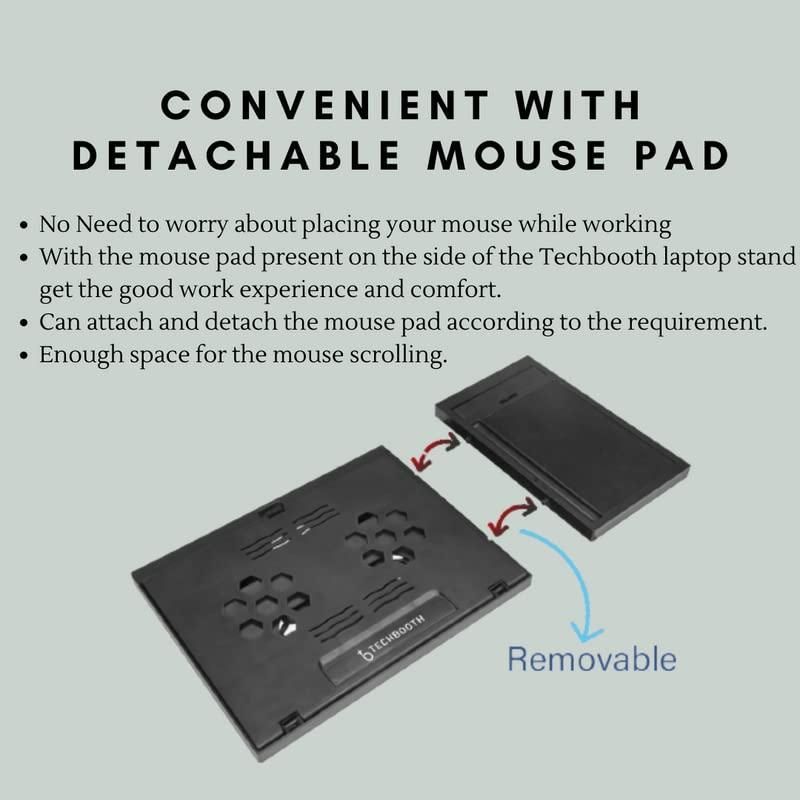 Adjustable - Flexible Laptop Stand with Detachable Mouse Pad and Phone Stand