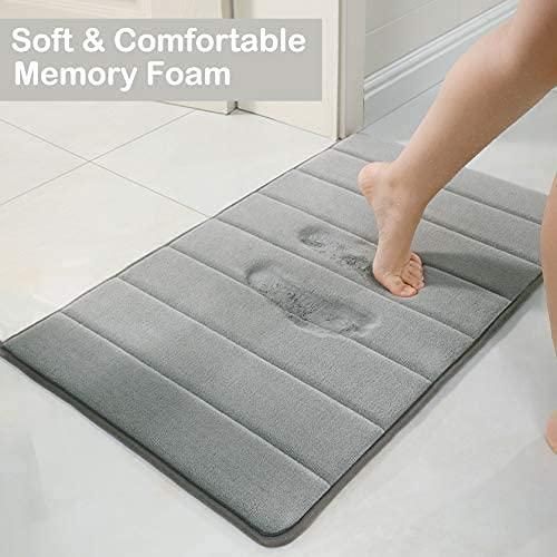 AquaComfort Water Absorbent Memory Foam Bath Mat - Grey