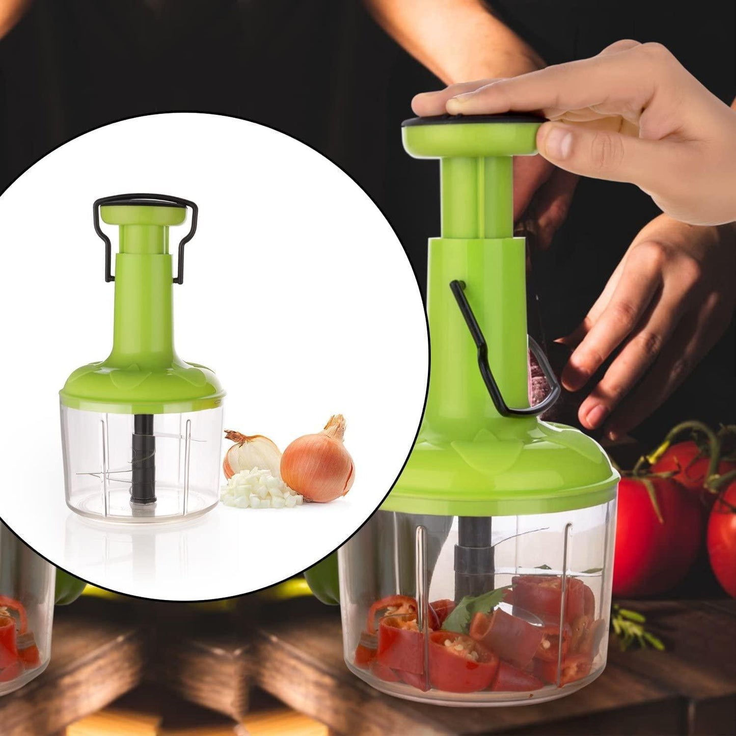 QuickSlice Manual Food Chopper & Egg Whisk - 1100 ml