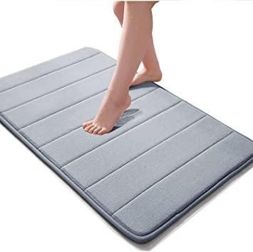 AquaComfort Water Absorbent Memory Foam Bath Mat - Grey