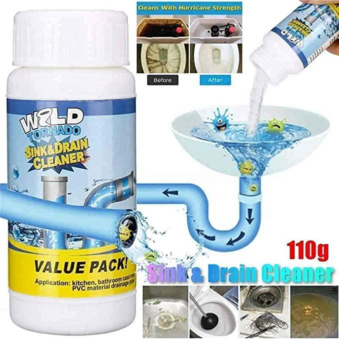 AquaFlow Powerful Drain Blockage Cleaner Sink Cleaner Powder (110G) (Pack of 1)